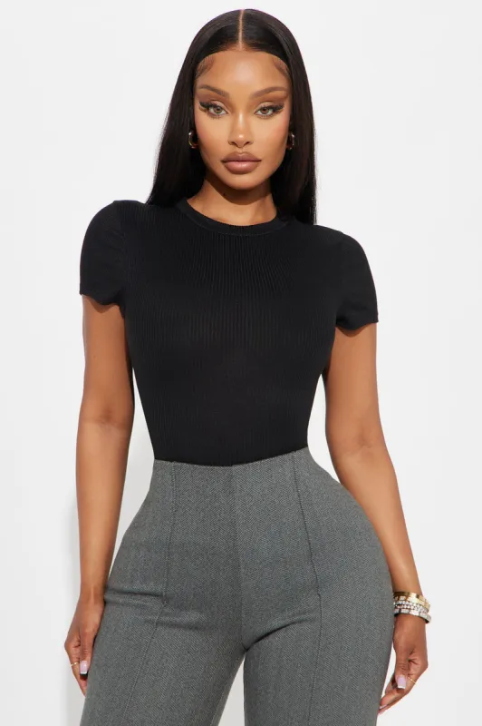 Cara Crew Neck Tee - Black sold by Fashion Nova