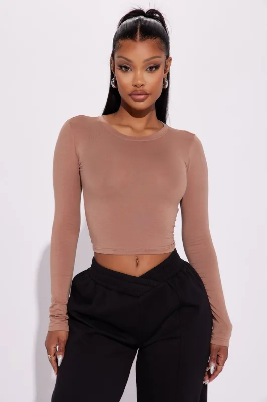 Always On The Go Top - Taupe sold by Fashion Nova