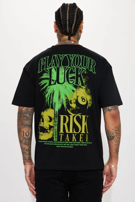 Play Your Luck Short Sleeve Tee - Black sold by Fashion Nova