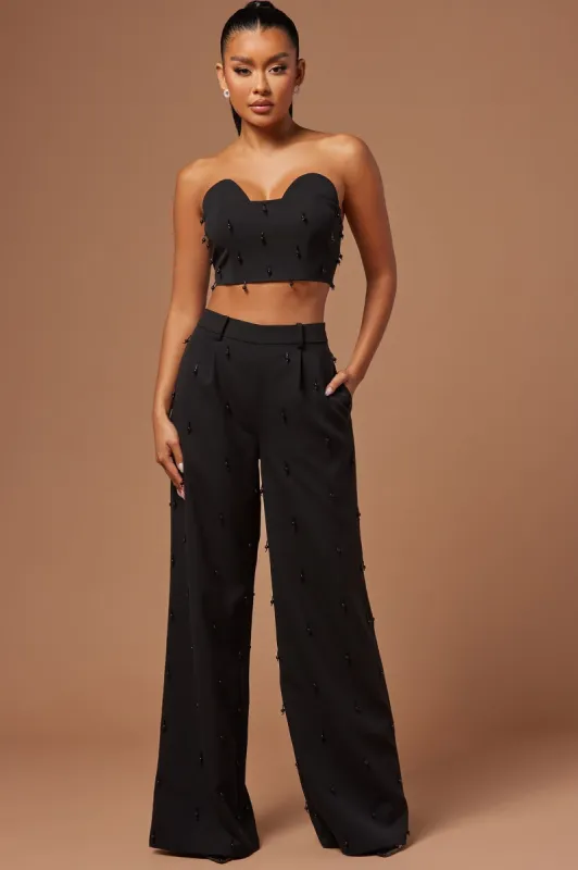 Rayah Embellished Pant - Black sold by Fashion Nova