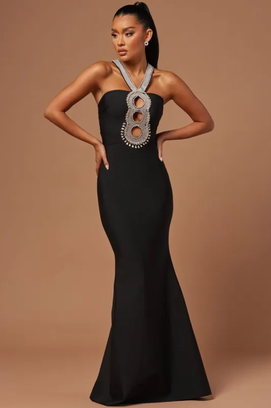 Bria Bandage Maxi Dress - Black sold by Fashion Nova