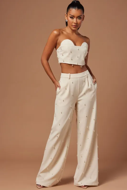 Rayah Embellished Pant - Champagne sold by Fashion Nova