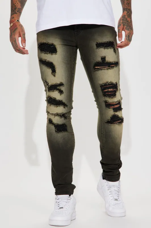 Having Fun Stacked Skinny Jeans - Black Wash sold by Fashion Nova