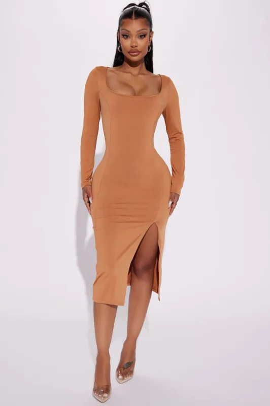 Ellie Midi Dress - Camel sold by Fashion Nova