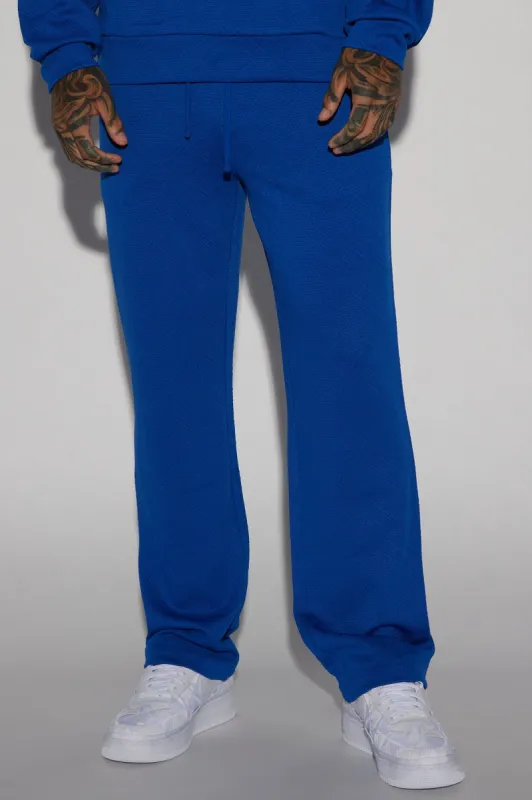 Textured Lines Slim Pants - Blue sold by Fashion Nova