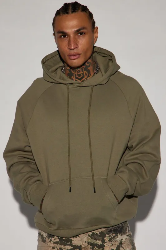Tyson Raglan Hoodie - Olive sold by Fashion Nova