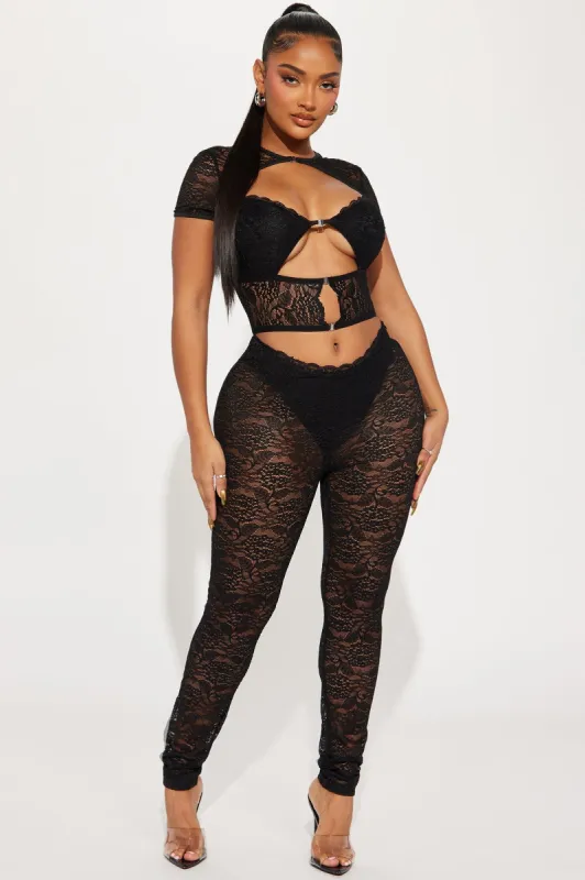 Nobody Like Me Lace Jumpsuit - Black sold by Fashion Nova