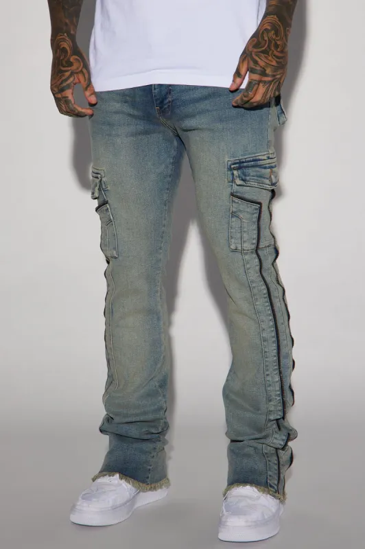 Hilltop Stacked Skinny Flare Jeans - Light Blue Wash sold by Fashion Nova