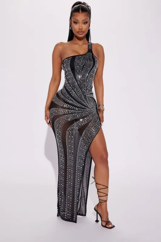 Aries Embellished Gown - Black made by Fashion Nova