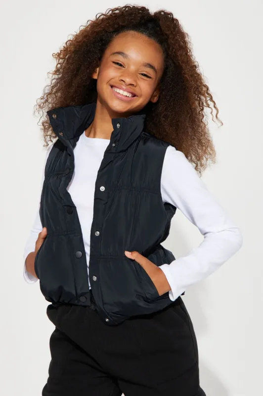 Mini Stella Puffer Vest - Black sold by Fashion Nova
