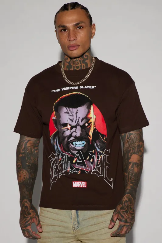 Blade Stay Angry Boxy Short Sleeve Tee - Brown sold by Fashion Nova