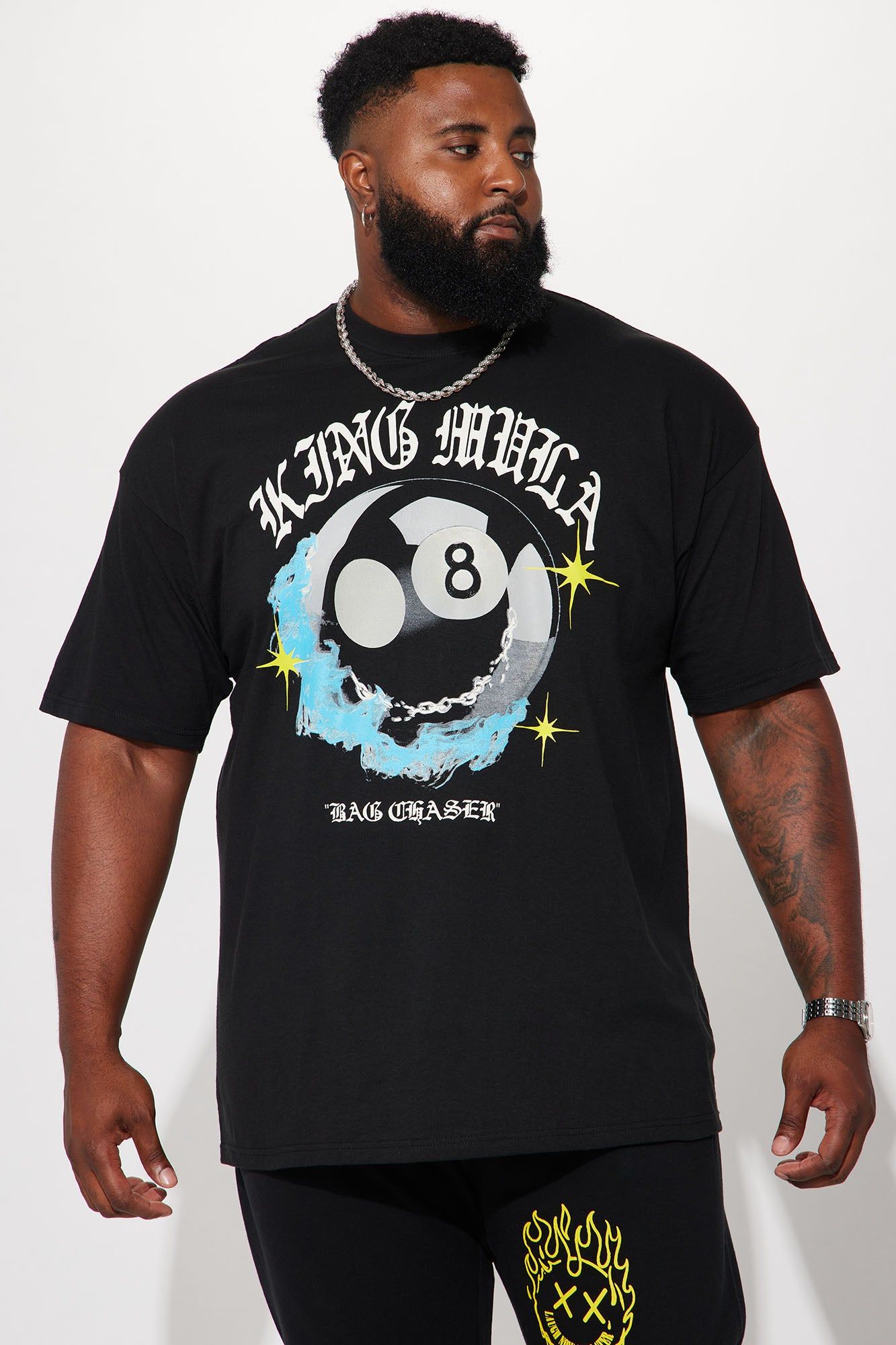 Lucky Me Short Sleeve Tee - Black sold by Fashion Nova