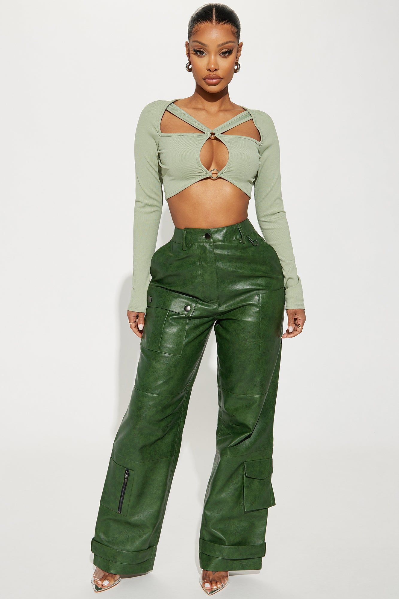 On My Love Cut Out Top - Sage sold by Fashion Nova product image thumbnail 2