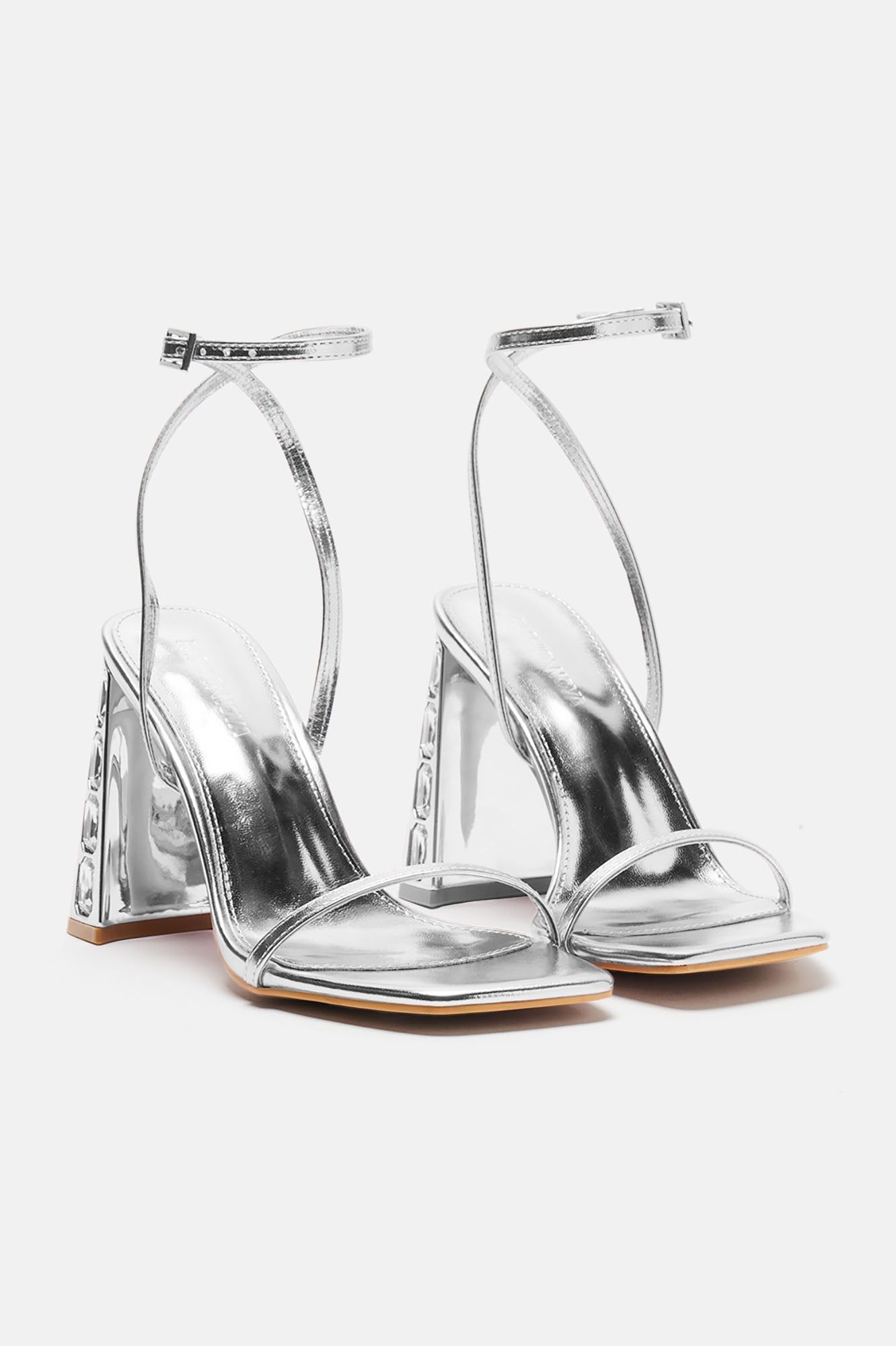 I Mean It Heeled Sandals - Silver sold by Fashion Nova product image thumbnail 5