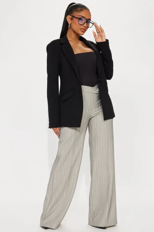 Call On Me Wide Leg Trouser - Grey/combo sold by Fashion Nova