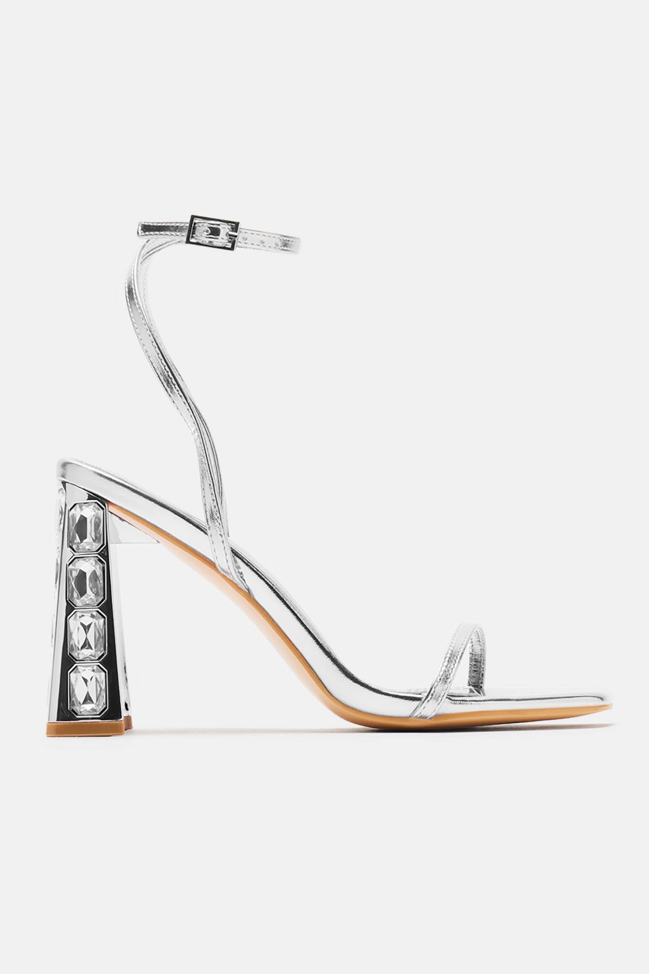 I Mean It Heeled Sandals - Silver sold by Fashion Nova product image thumbnail 4