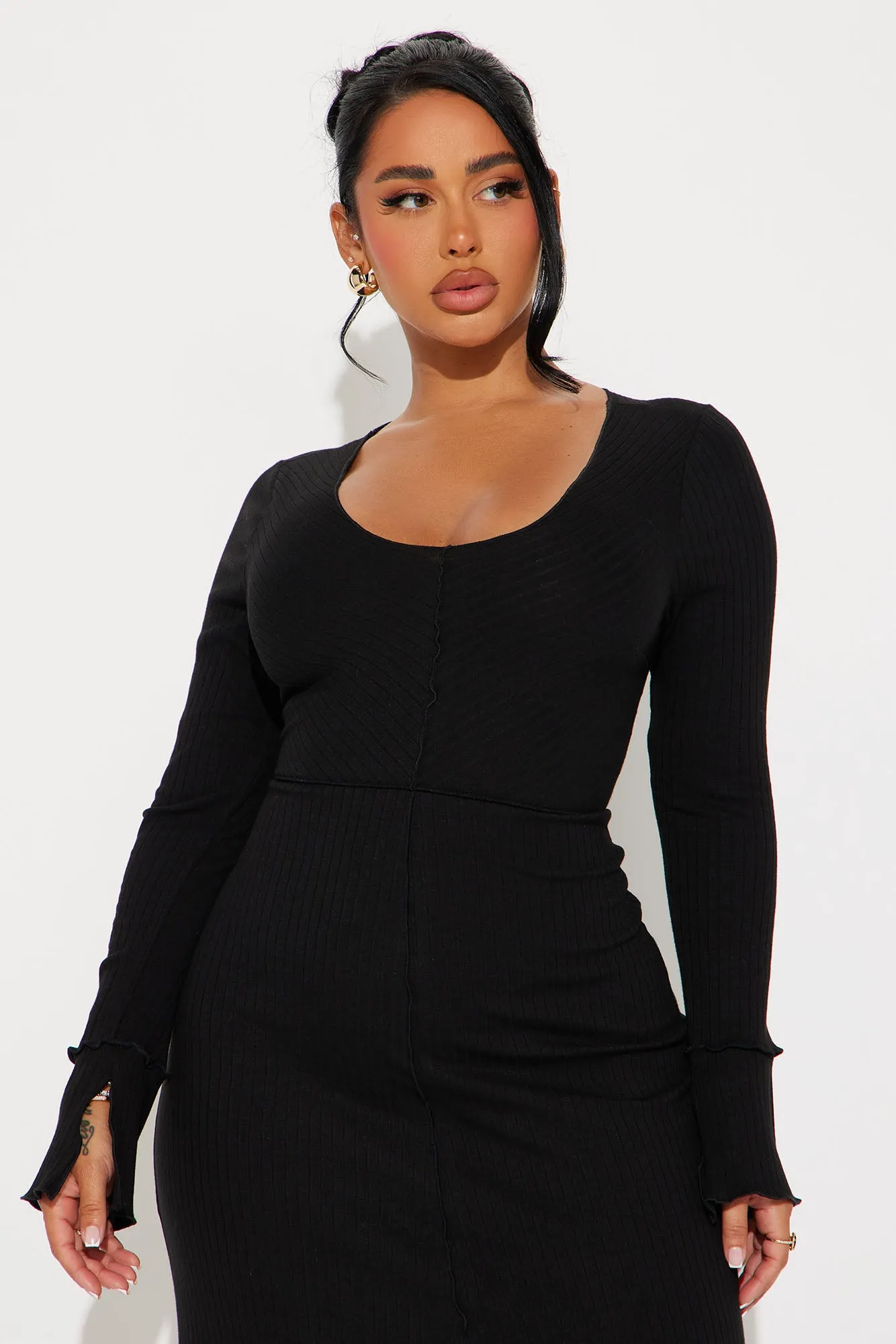 Dakoda Ribbed Midi Dress - Black sold by Fashion Nova product image thumbnail 2
