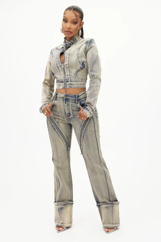 Locking In Stretch Straight Leg Jeans - Vintage Wash sold by Fashion Nova