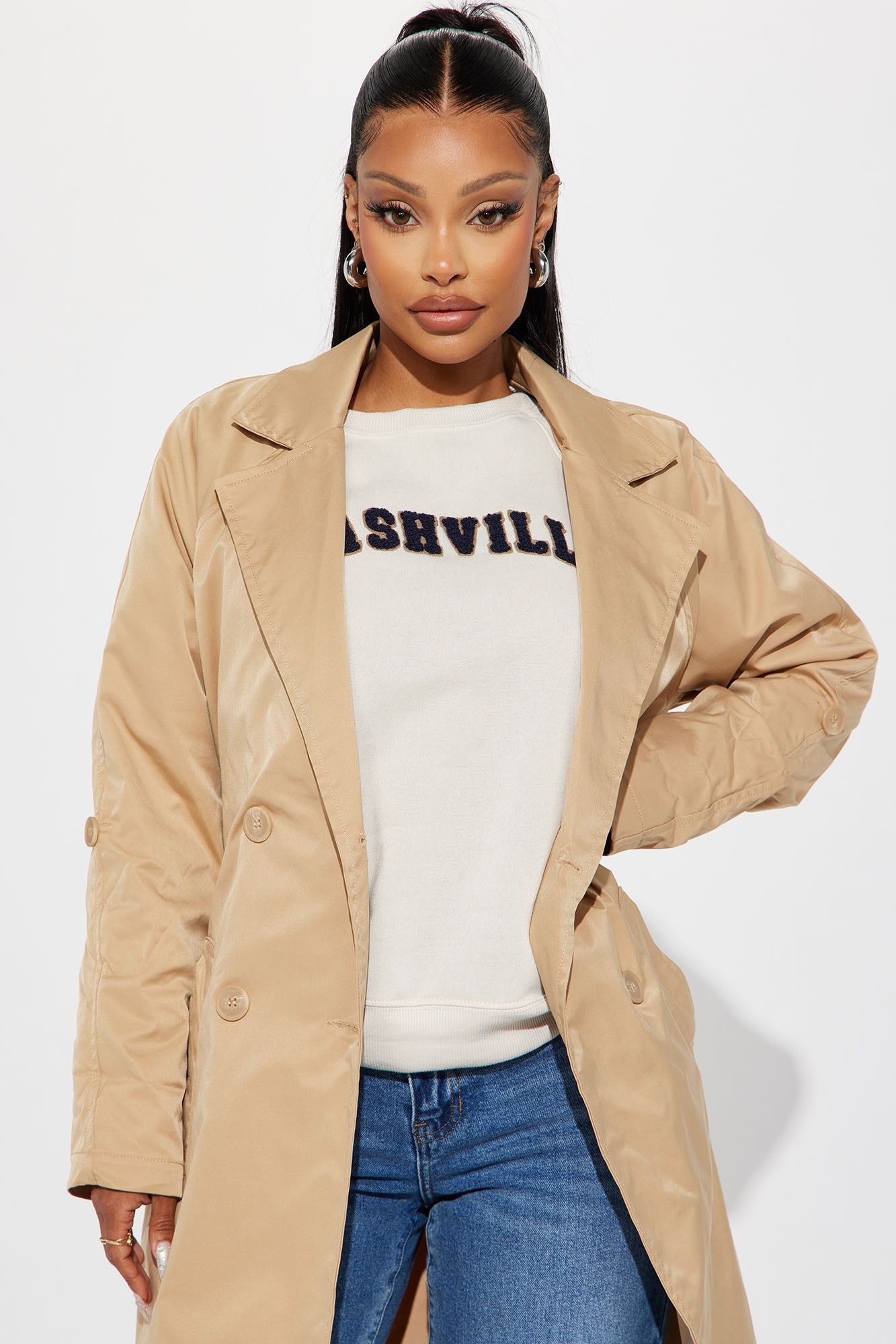 Around Town Trench - Khaki sold by Fashion Nova product image thumbnail 2