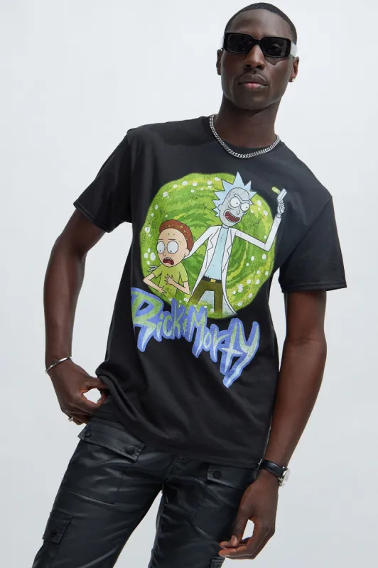 Rick And Morty Portal Goo Short Sleeve Tee - Black sold by Fashion Nova