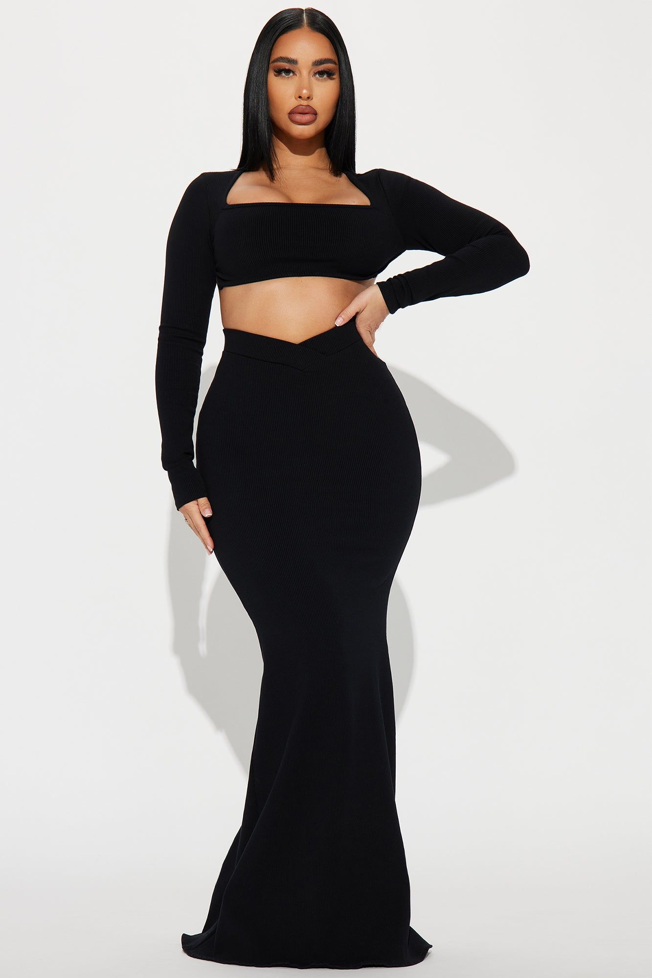 Brittany Snatched Skirt Set - Black sold by Fashion Nova