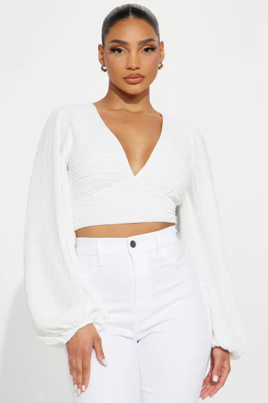 Summer Getaway Blouse - White sold by Fashion Nova