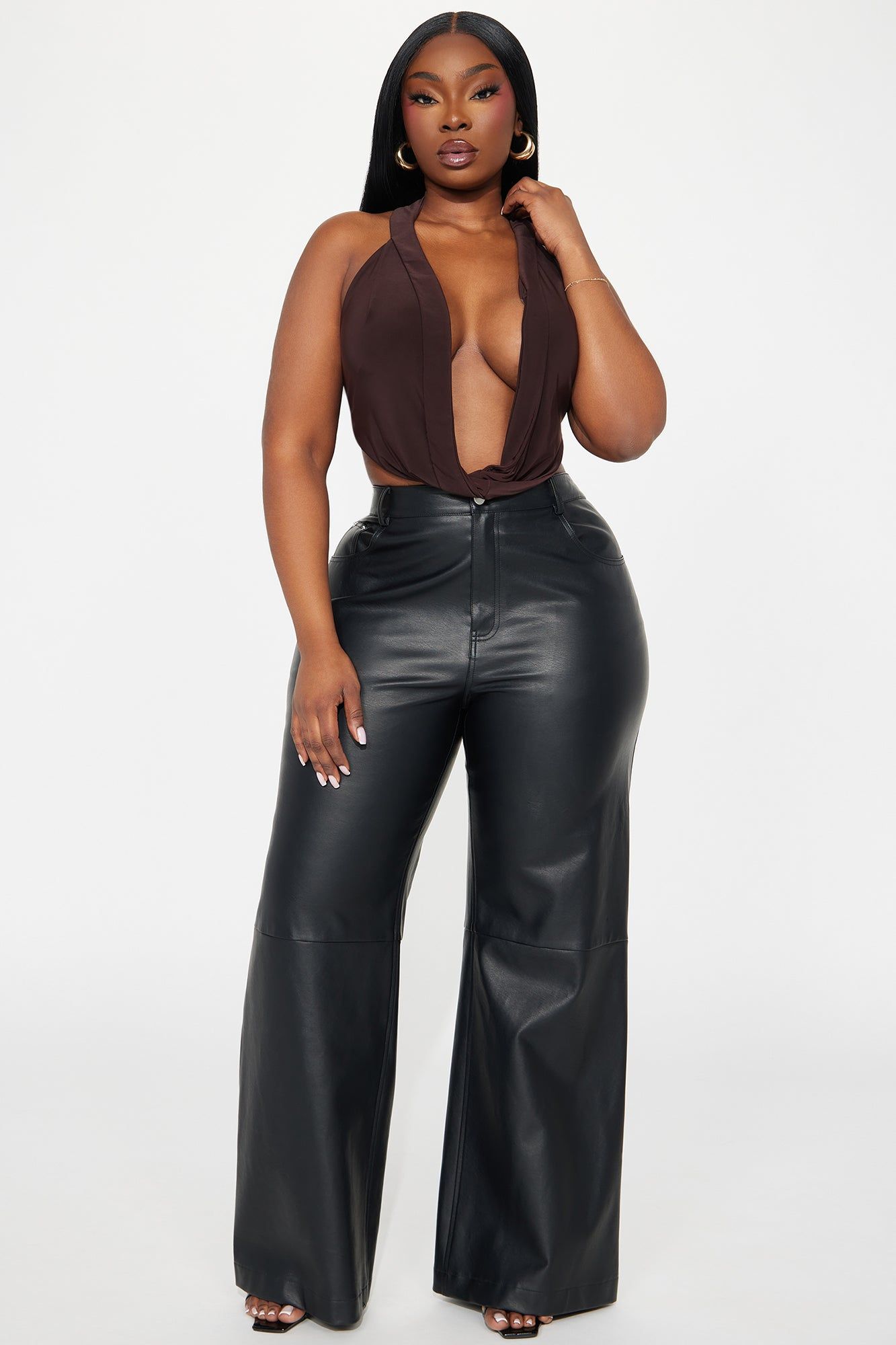 Party In Dallas Cowl Neck Top - Brown sold by Fashion Nova product image thumbnail 5