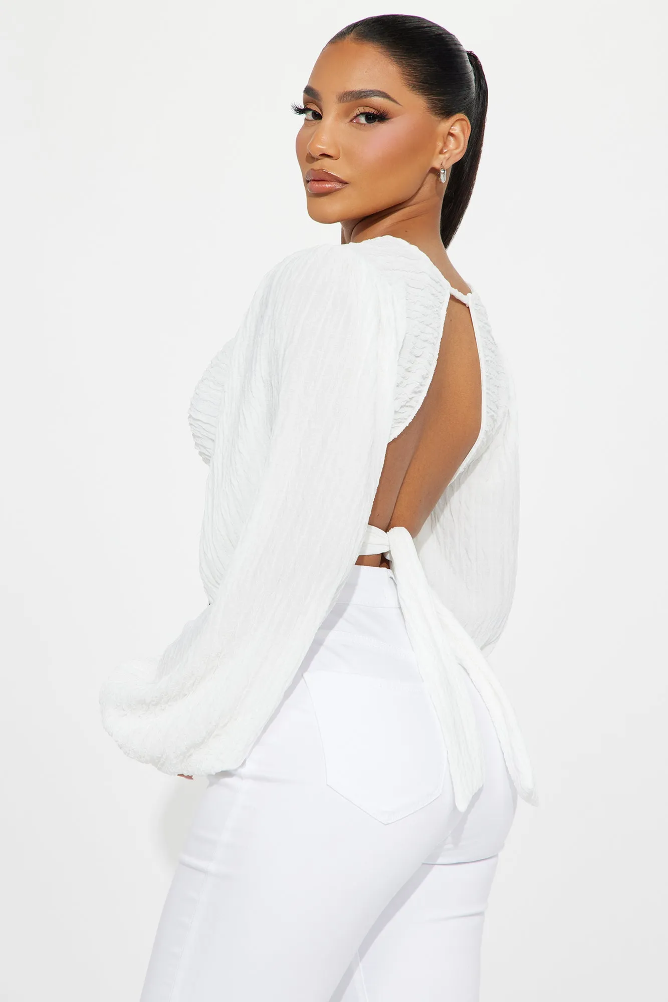 Summer Getaway Blouse - White sold by Fashion Nova product image thumbnail 3