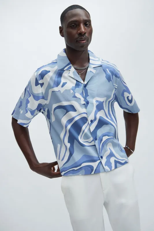 Cumulus Shirt - Blue/combo sold by Fashion Nova