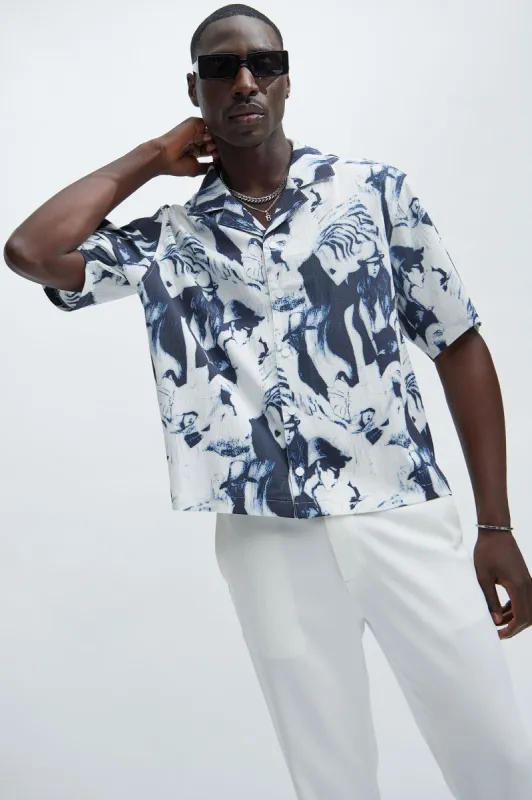 Sketch Shirt - White/combo sold by Fashion Nova