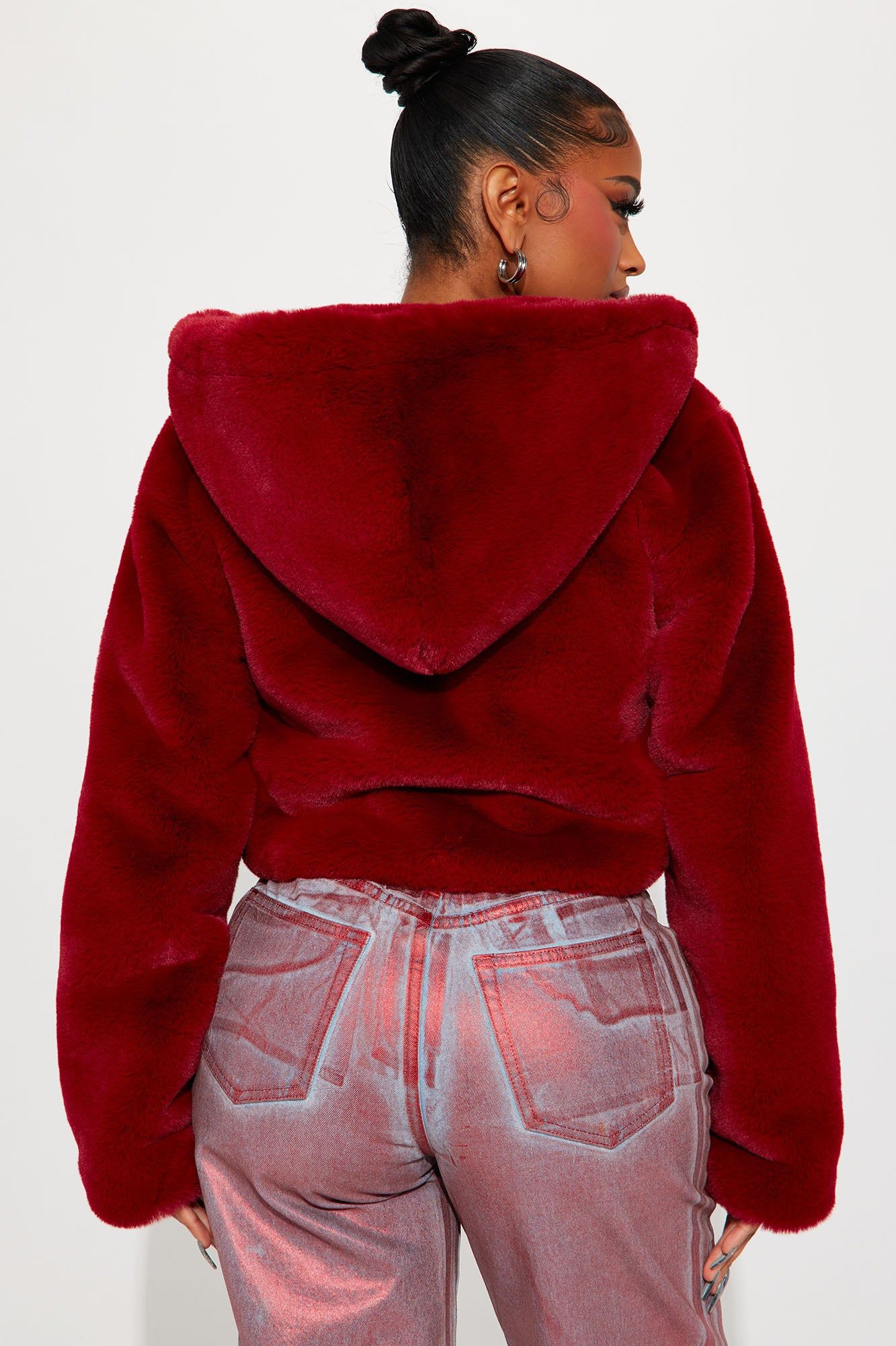 Cuddle Time Faux Fur Coat - Red sold by Fashion Nova product image thumbnail 3