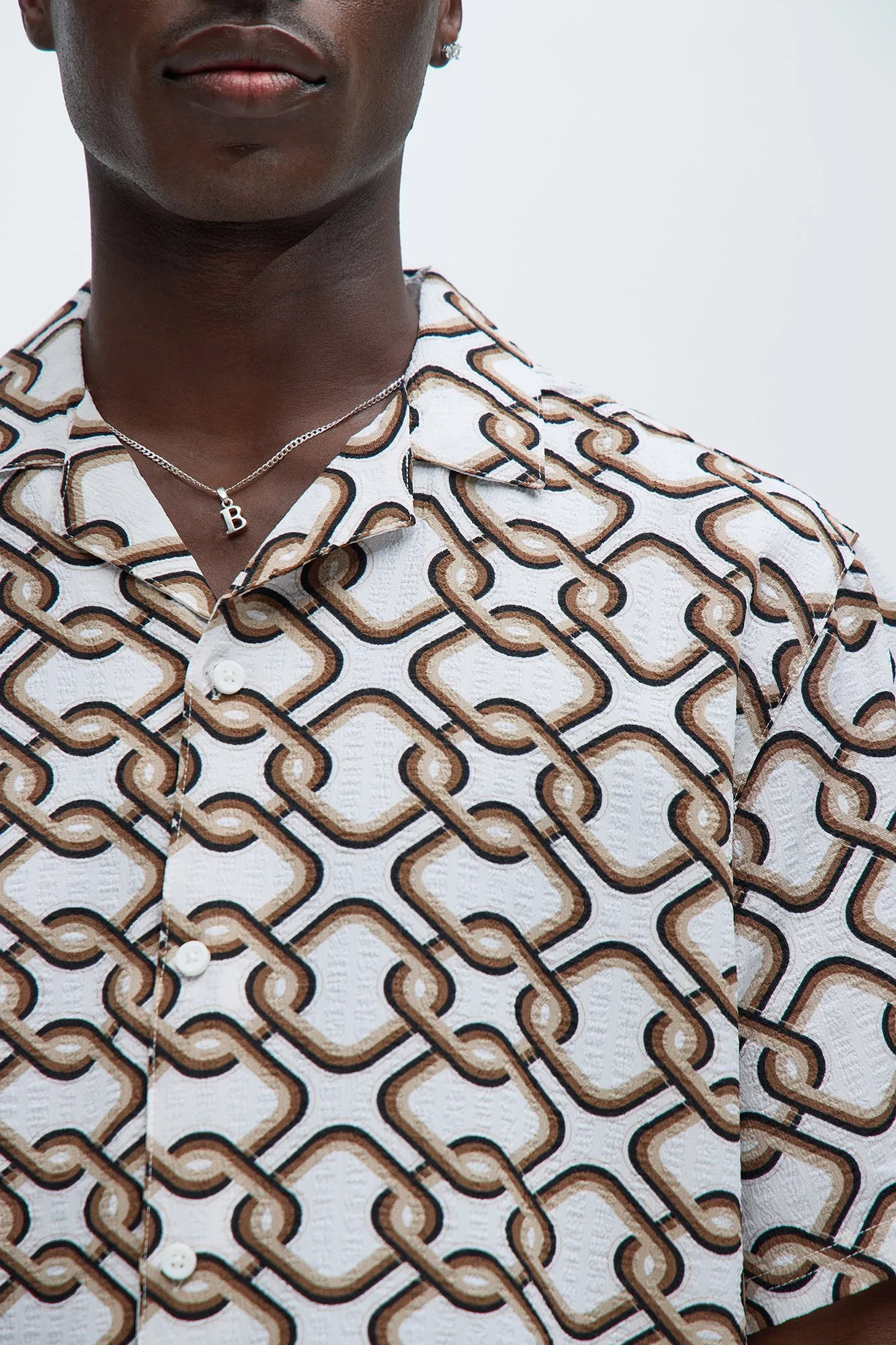 Interlocked Shirt - Off White/combo sold by Fashion Nova product image thumbnail 3