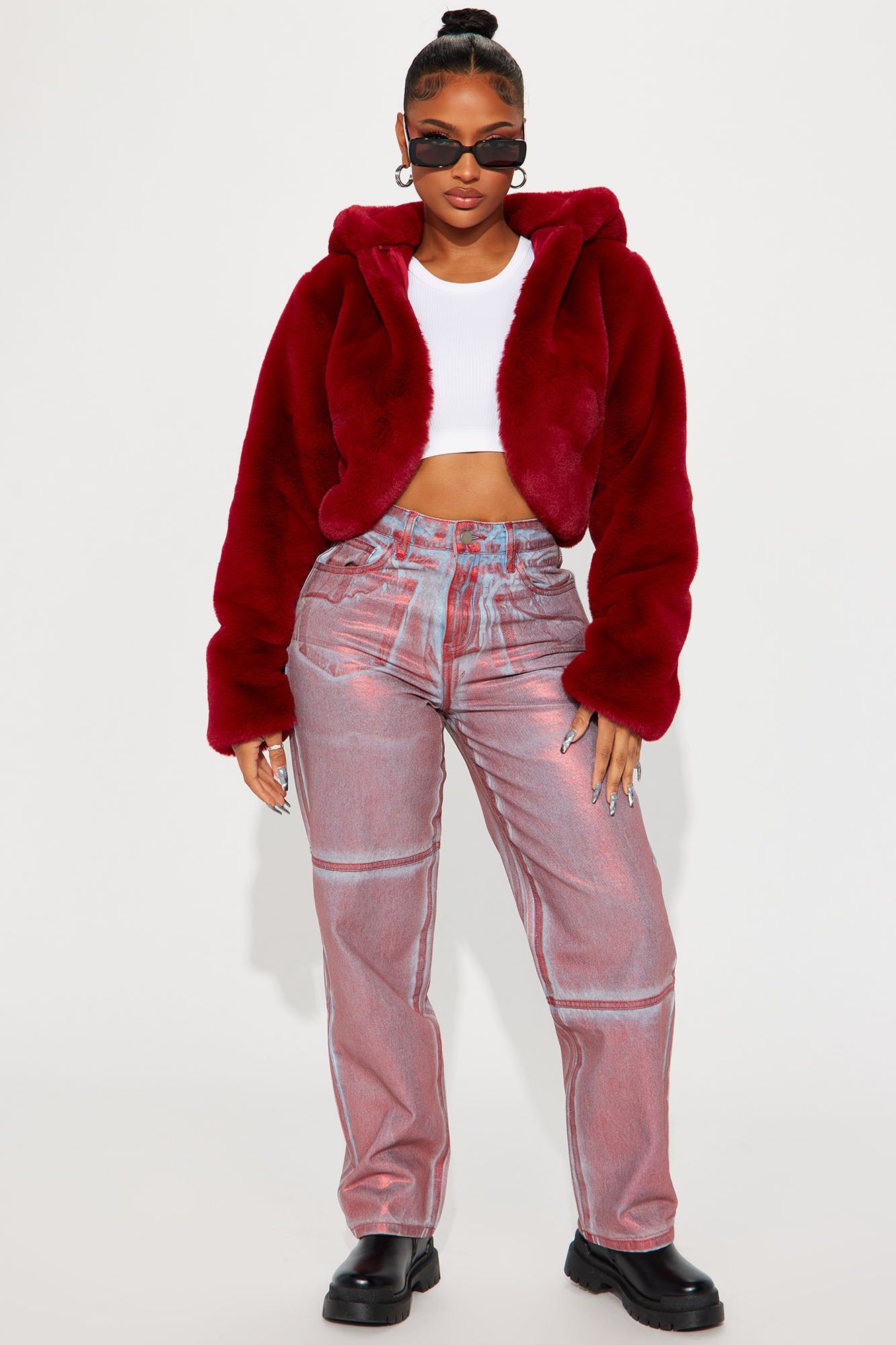 Cuddle Time Faux Fur Coat - Red sold by Fashion Nova product image thumbnail 2