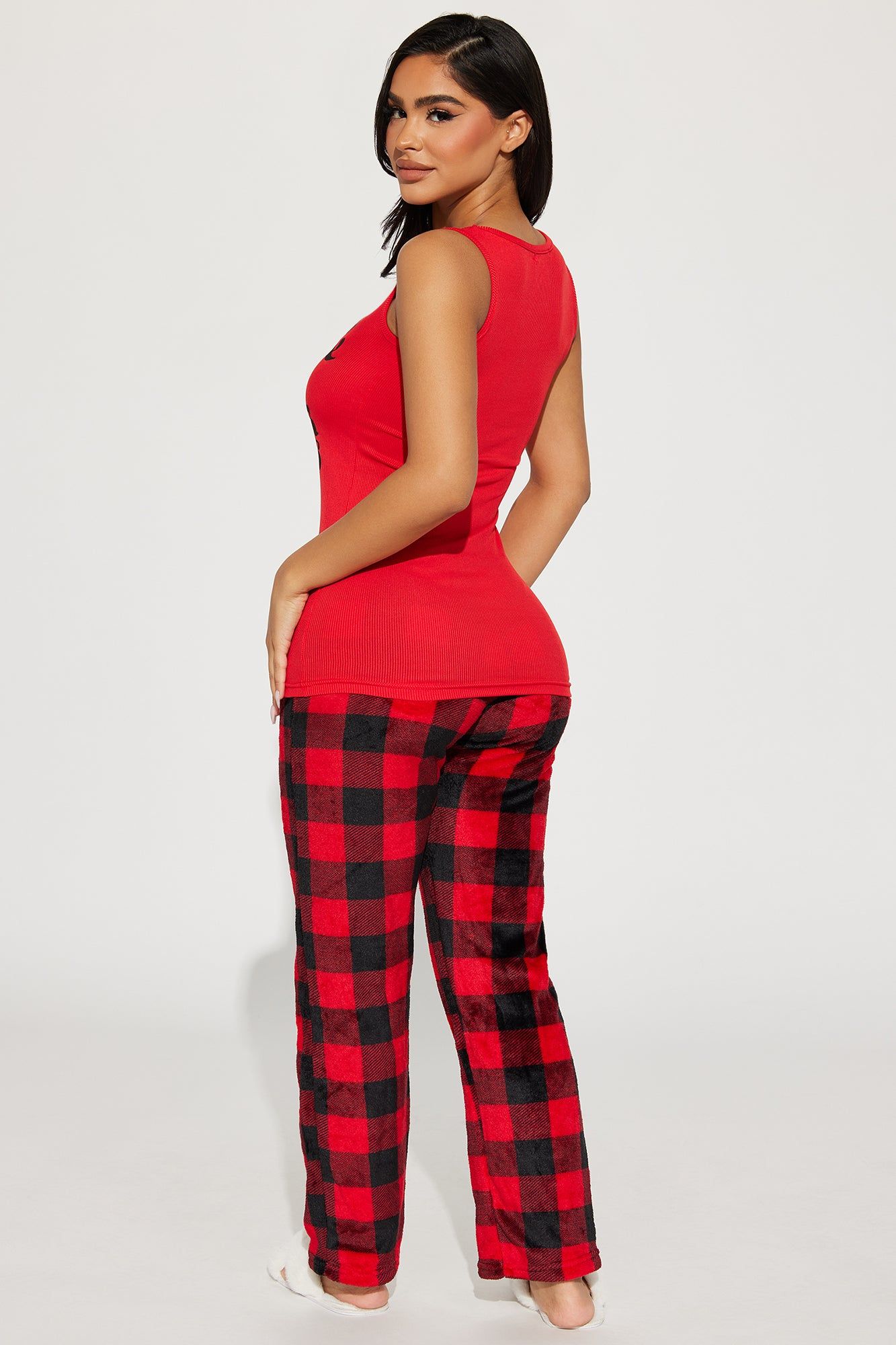 Full Lips Thick Hips Plush PJ Pant Set - Red/combo sold by Fashion Nova product image thumbnail 3