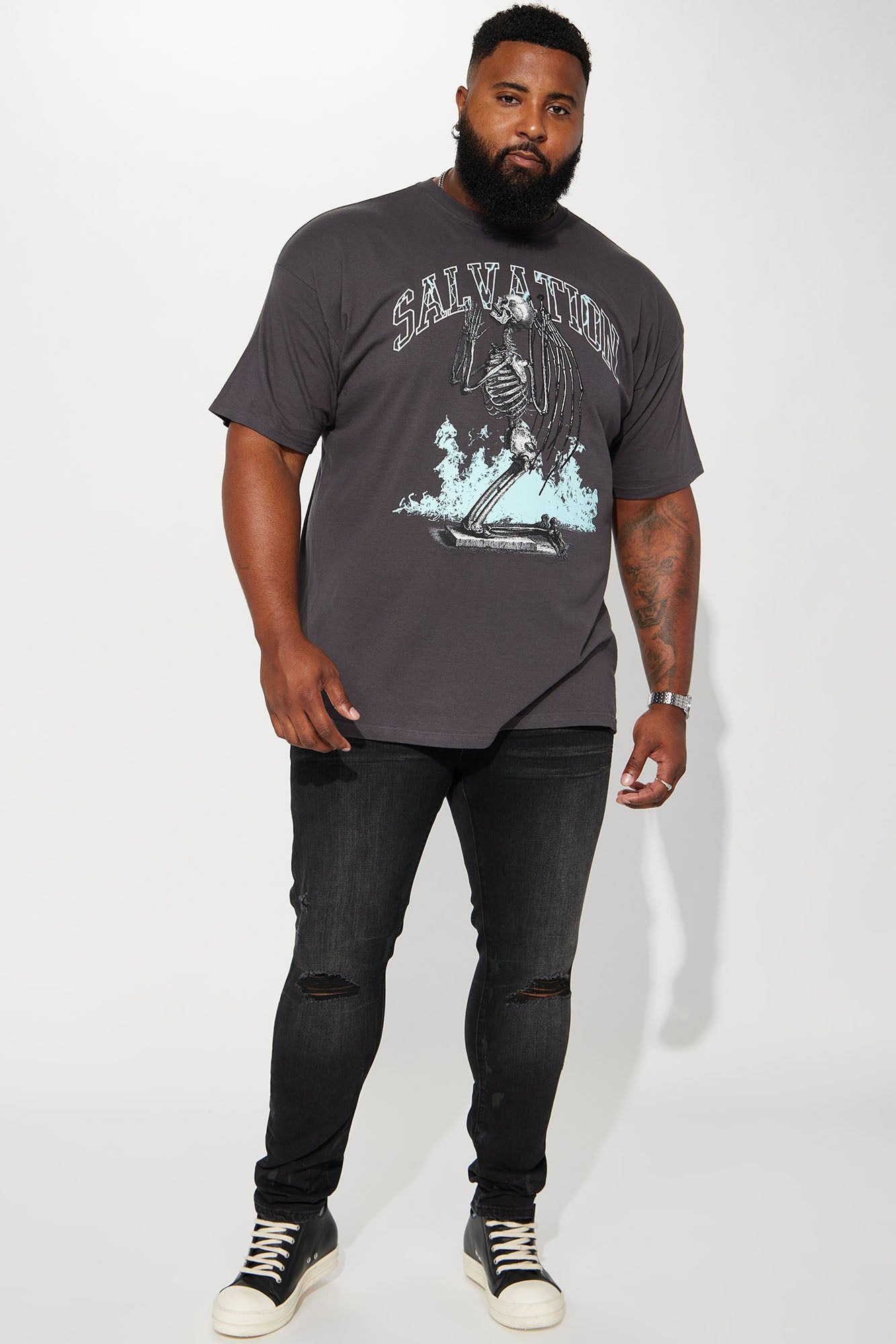 More To It Paint Stacked Skinny Jeans - Black sold by Fashion Nova product image thumbnail 2