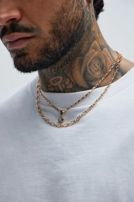 Rugged Gem Necklace Set - Gold sold by Fashion Nova