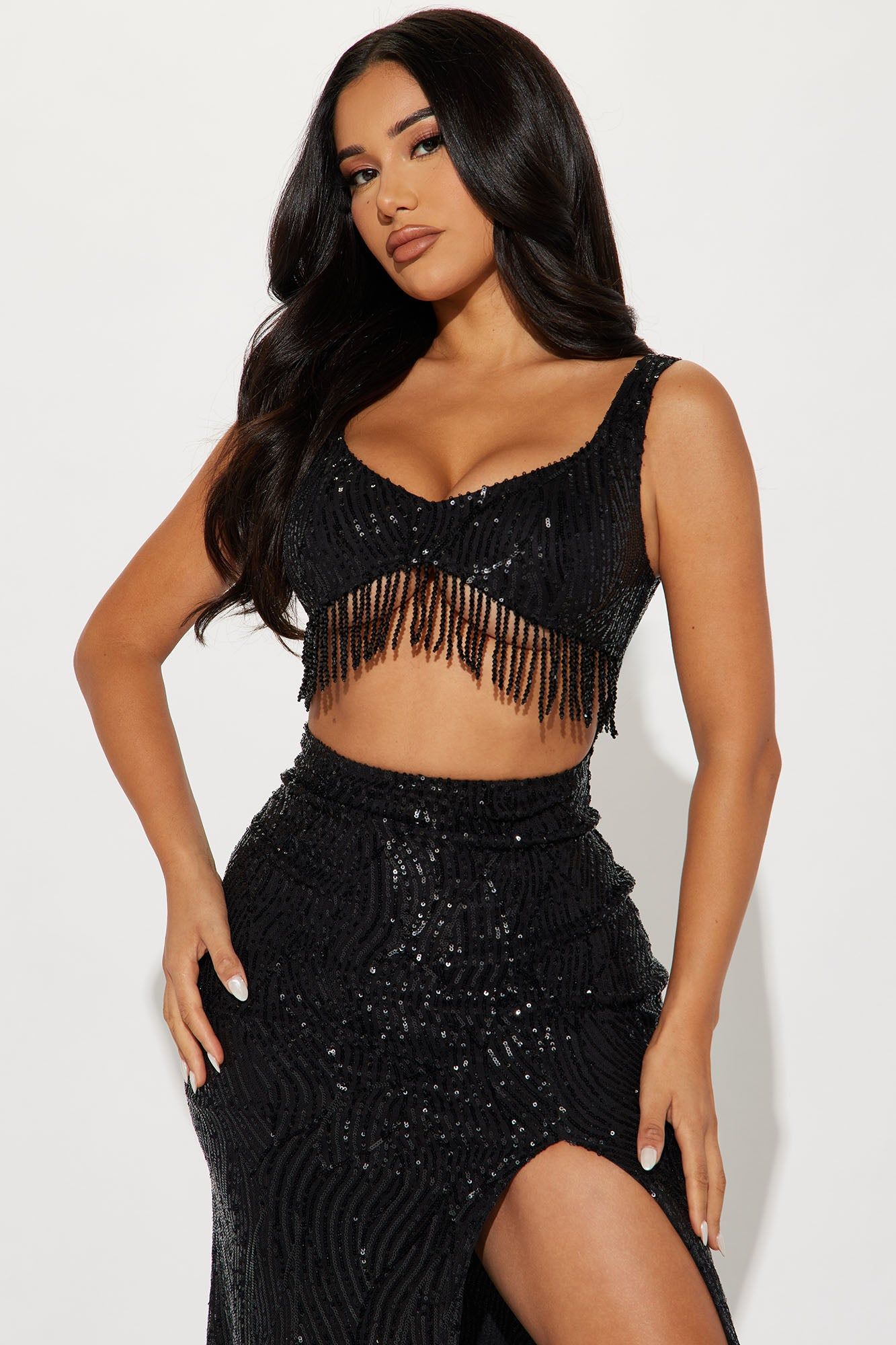 A Night In Dubai Sequin Gown - Black sold by Fashion Nova product image thumbnail 2