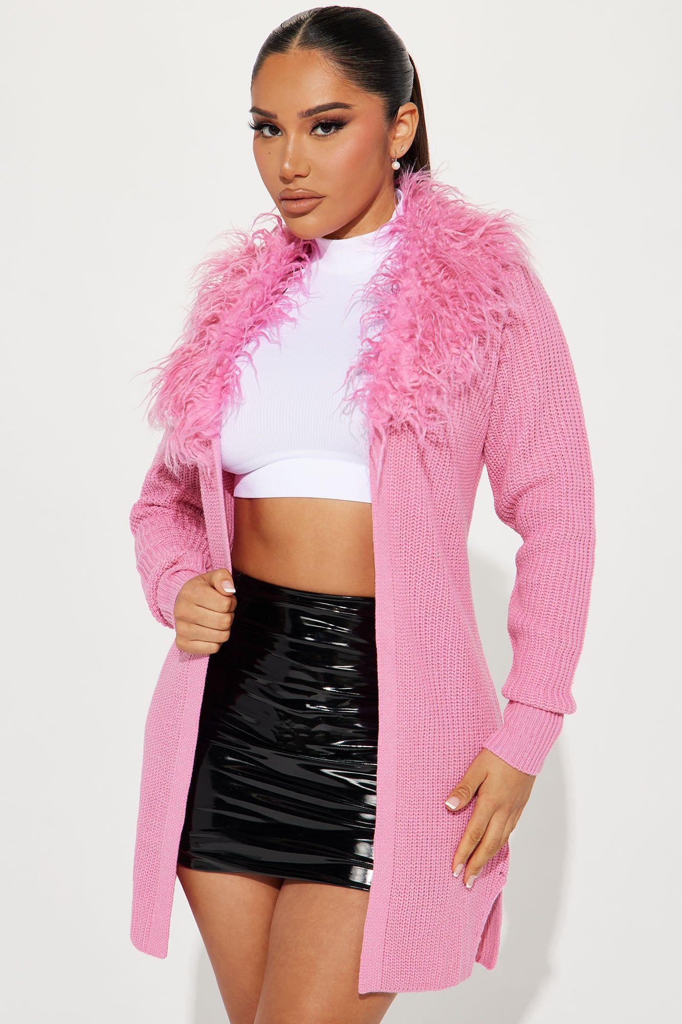 Ready For Winter Cardigan Sweater - Pink sold by Fashion Nova