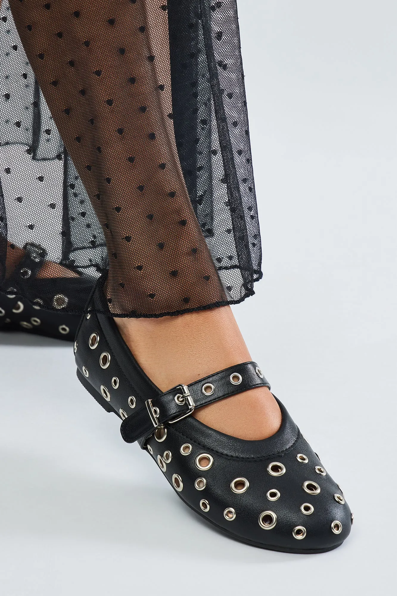 No Feelings Grommet Ballet Flats - Black sold by Fashion Nova product image thumbnail 2