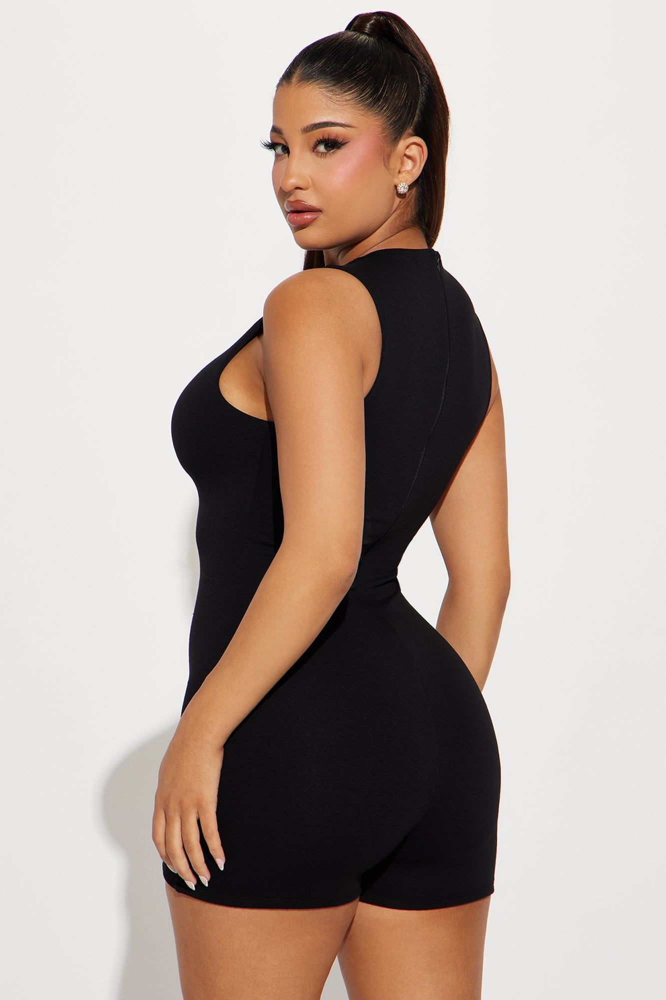Hayleigh Double Lined Romper - Black sold by Fashion Nova product image thumbnail 3