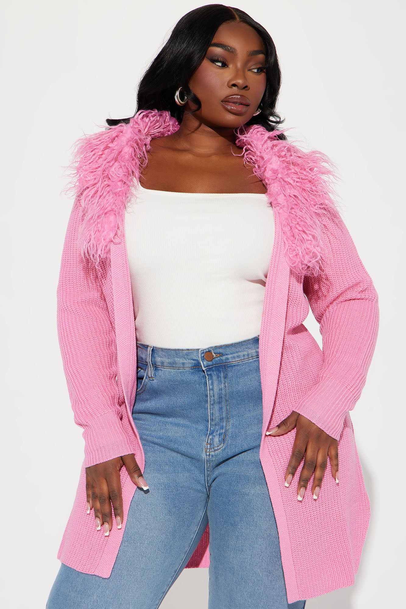 Ready For Winter Cardigan Sweater - Pink sold by Fashion Nova product image thumbnail 5