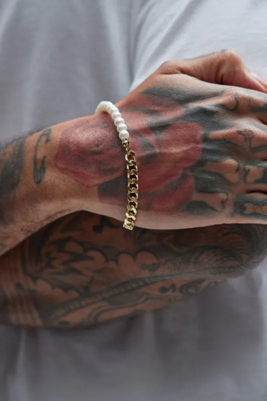 Indecisive Mood Cuban Pearl Bracelet - Gold/combo sold by Fashion Nova