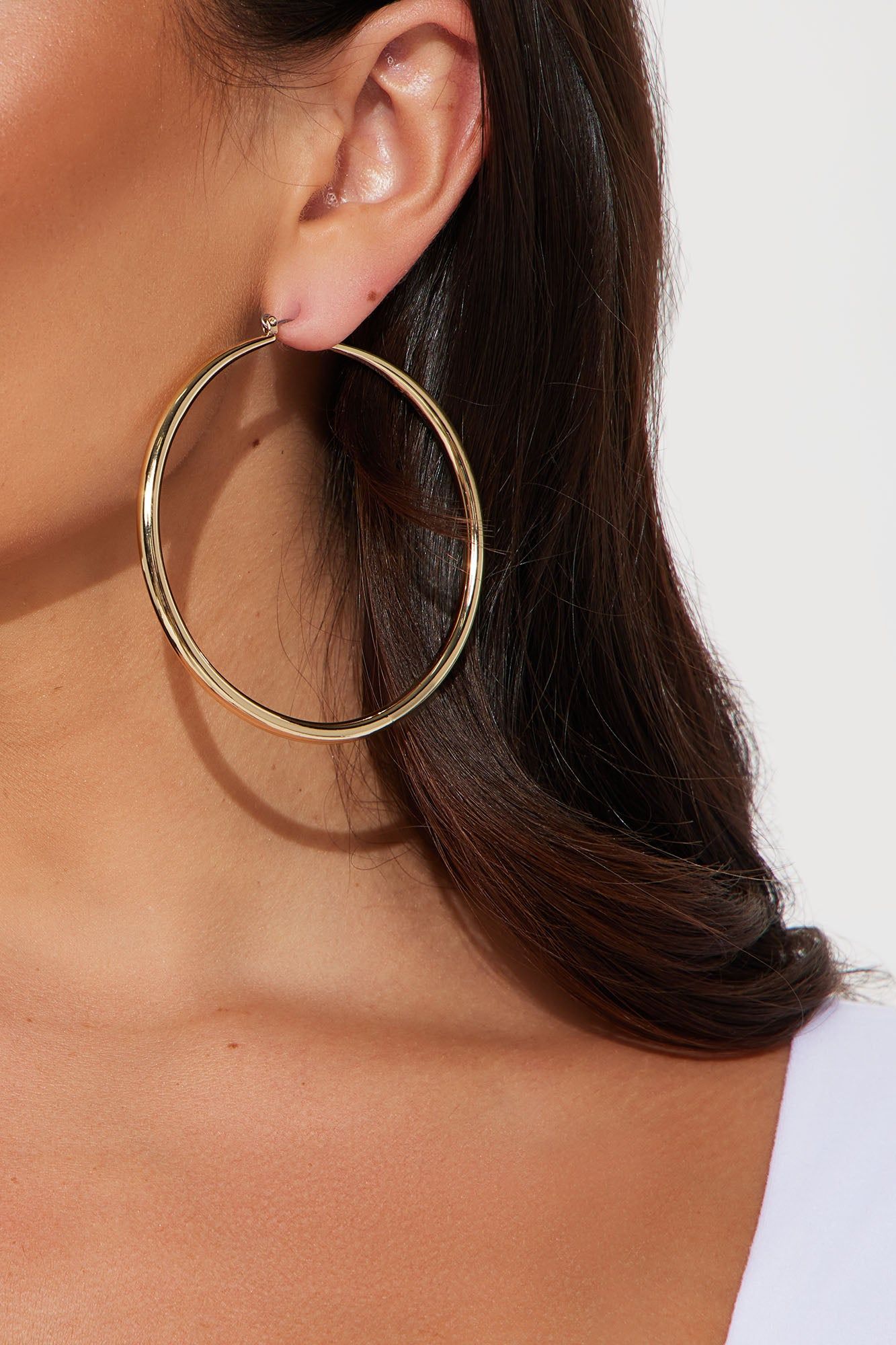 Thinking About It Hoop Earrings - Gold sold by Fashion Nova