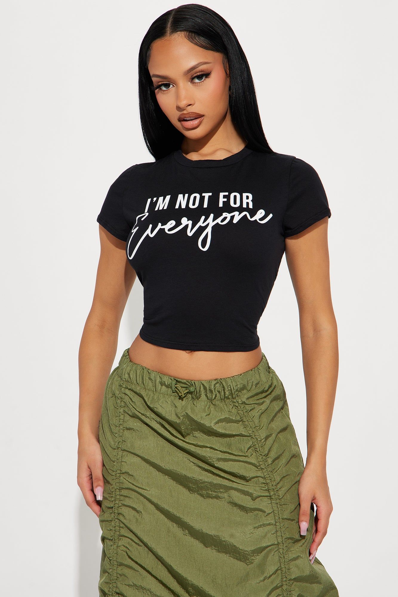 I'm Not For Everyone Fitted Tee - Black sold by Fashion Nova