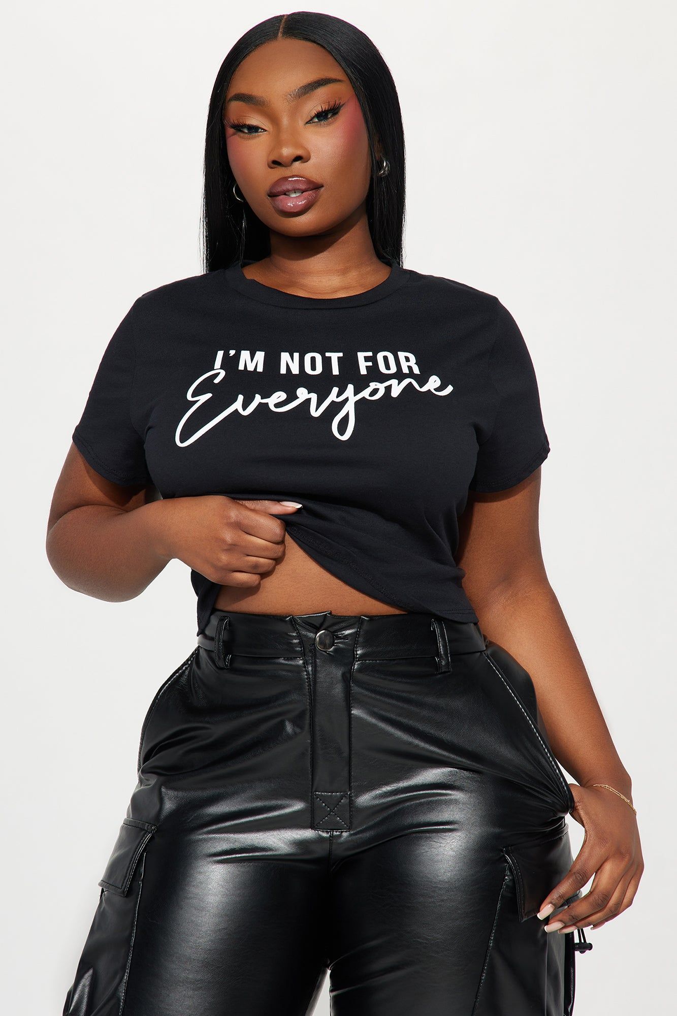 I'm Not For Everyone Fitted Tee - Black sold by Fashion Nova product image thumbnail 5