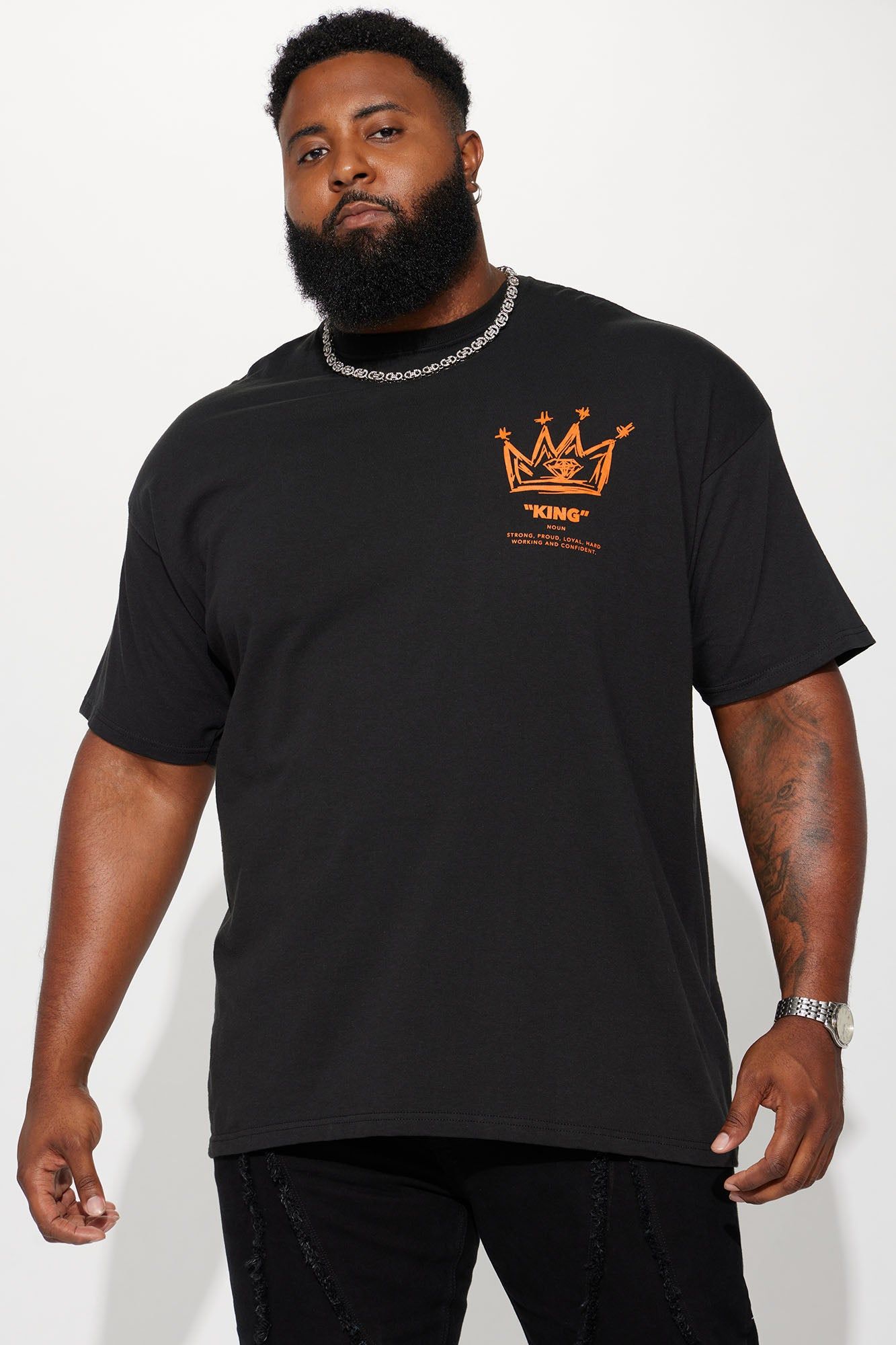 King Definition Short Sleeve Tee - Black sold by Fashion Nova product image thumbnail 2