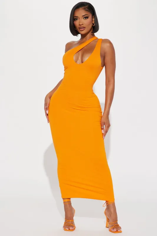 Keep It Routine Midi Dress - Orange sold by Fashion Nova