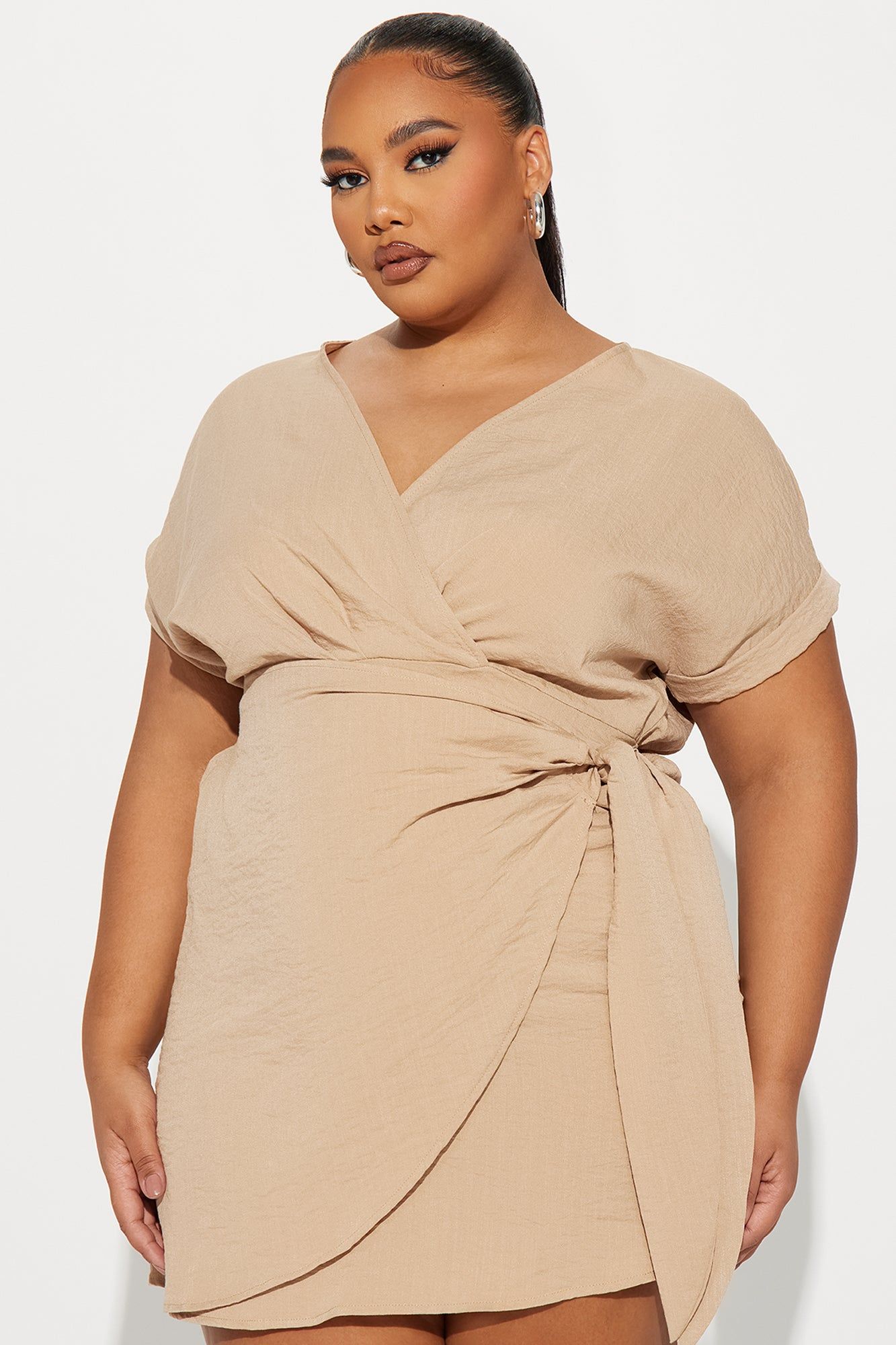 Heather Draped Mini Dress - Taupe sold by Fashion Nova product image thumbnail 5