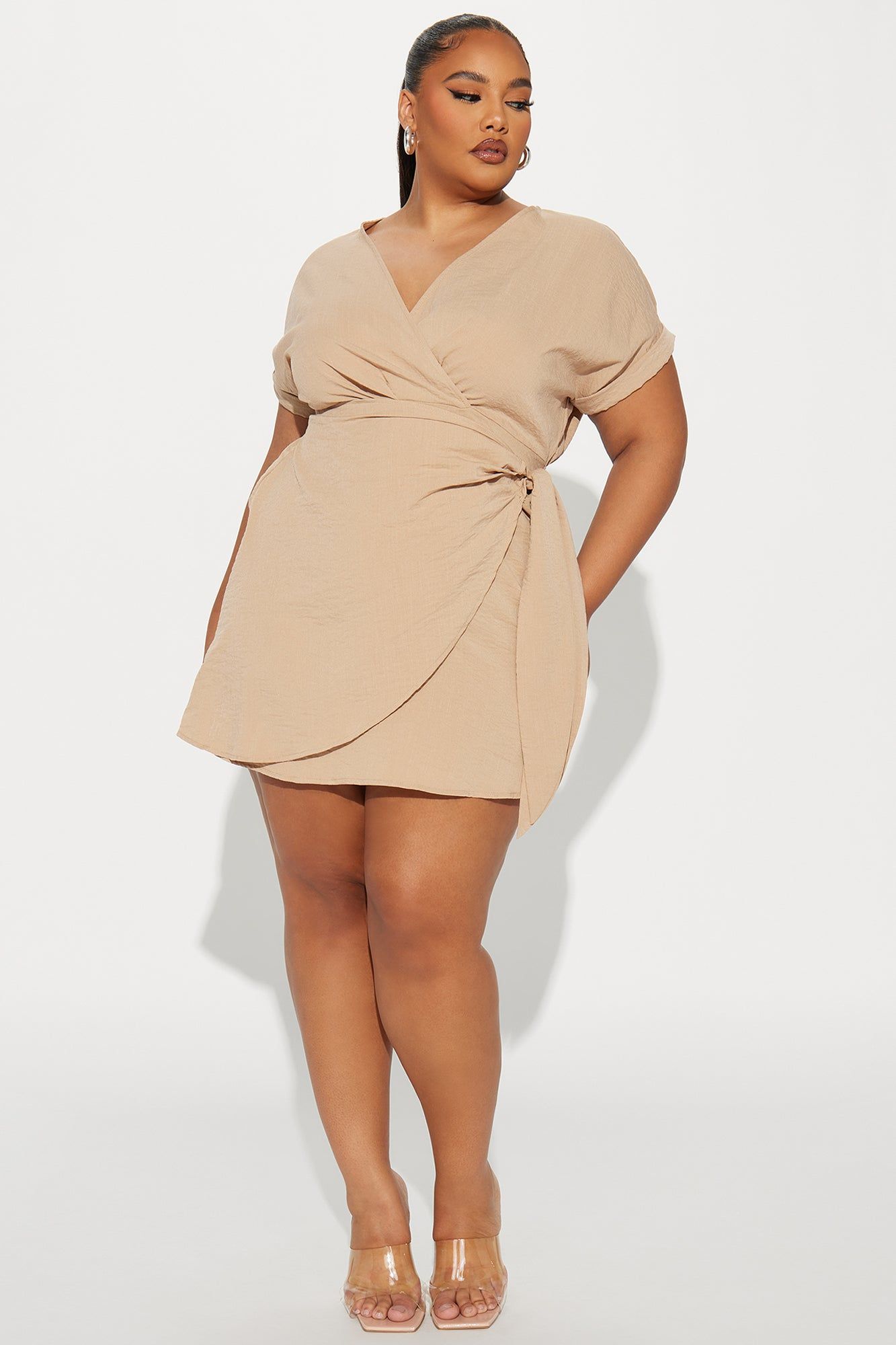 Heather Draped Mini Dress - Taupe sold by Fashion Nova product image thumbnail 4