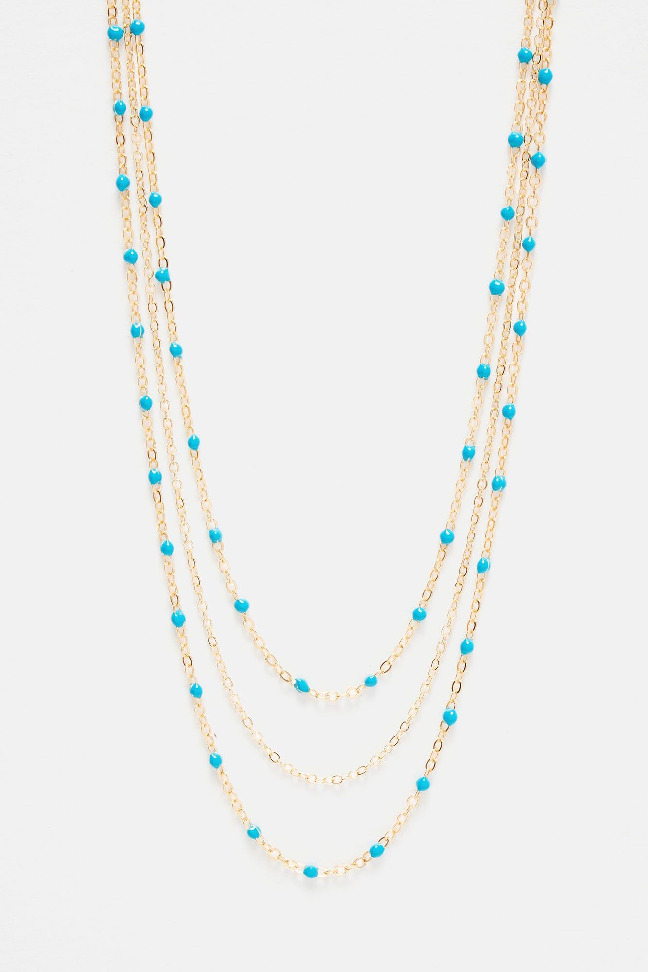 Azulik Layered Necklace - Gold/Blue sold by Fashion Nova product image thumbnail 3